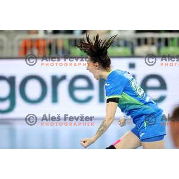 Alja Varagic in action during EURO Cup Women 2022 Group phase handball match between Slovenia and Norway in Ljubljana, Slovenia on October 10, 2021