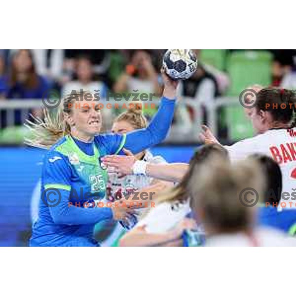 Barbara Lazovic in action during EURO Cup Women 2022 Group phase handball match between Slovenia and Norway in Ljubljana, Slovenia on October 10, 2021