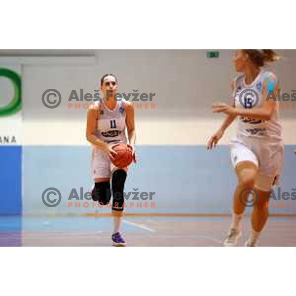 Nikolina Delic in action during 1.SKL women basketball match between Derby Jezica and Pro-bit Konjice, Slovenia on October 9, 2021 
