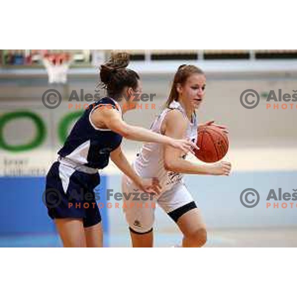Ema Lapajne in action during 1.SKL women basketball match between Derby Jezica and Pro-bit Konjice, Slovenia on October 9, 2021 