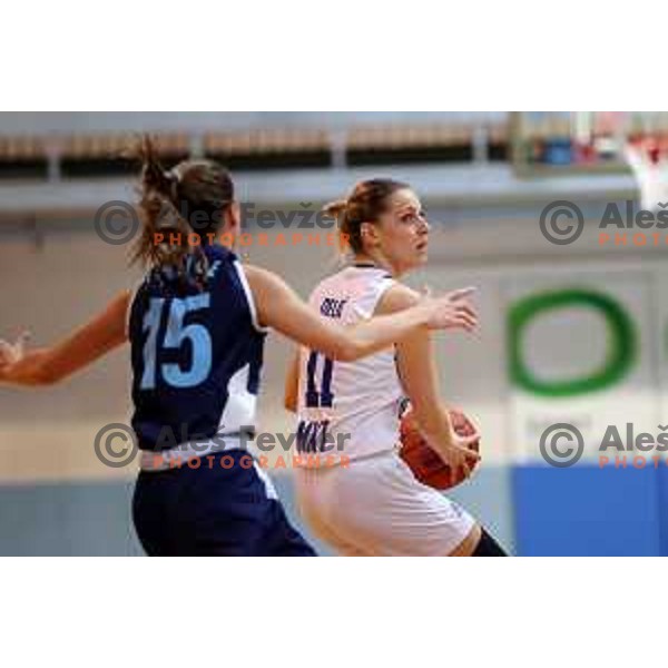 Nikolina Delic in action during 1.SKL women basketball match between Derby Jezica and Pro-bit Konjice, Slovenia on October 9, 2021 