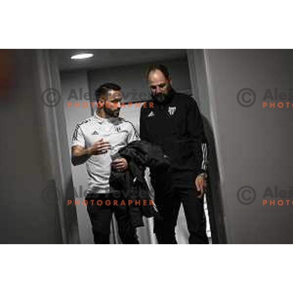Mitja Lotric and Ante Simundza, head coach of Mura at the press conference after UEFA Europa Conference League football match between NS Mura and Stade Rennais FC in Ljudski vrt, Maribor, Slovenia on October 21, 2021
