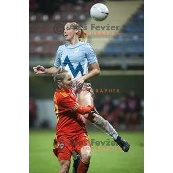 Lana Golob in action during UEFA Women\'s World Cup 2023 qualifiers football match between Slovenia and Wales in Sportni park Lendava, Slovenia on October 22, 2021. Photo: Jure Banfi/www.alesfevzer.com