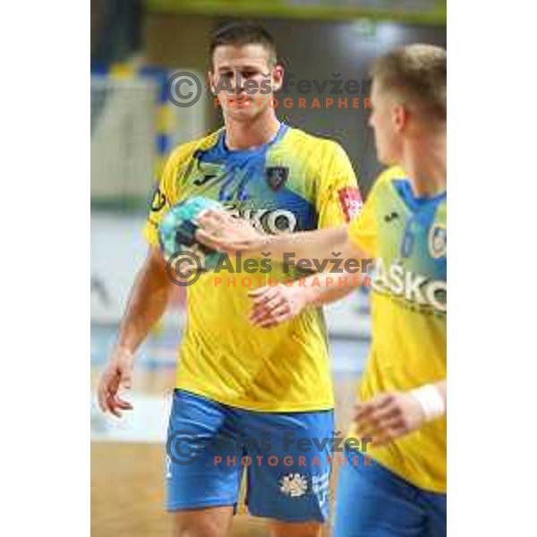 Radojica Cepic in action during 1.NLB leasing league handball match between Celje PL and Loka in Celje, Slovenia on Oktober 22, 2021