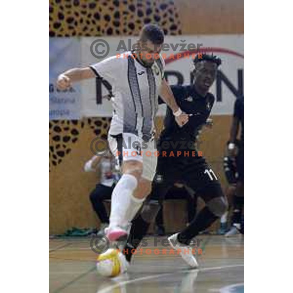 action during UEFA Futsal Champions league match between Dobovec and ACCS in Podcetrtek Sports hall,, Slovenia on October 28, 2021