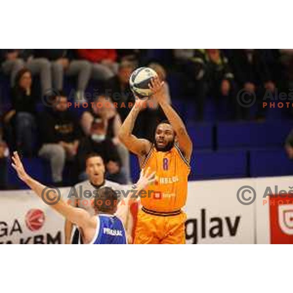 Carlbe Lee Ervin in action during Nova KBM league basketball match between Helios Suns and Rogaska in Domzale, Slovenia on November 1, 2021