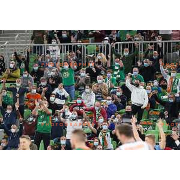 Fans during 7days EuroCup regular season basketball match between Cedevita Olimpija and Ratiopharm Ulm in Stozice, Arena, Ljubljana, Slovenia on November 10, 2021