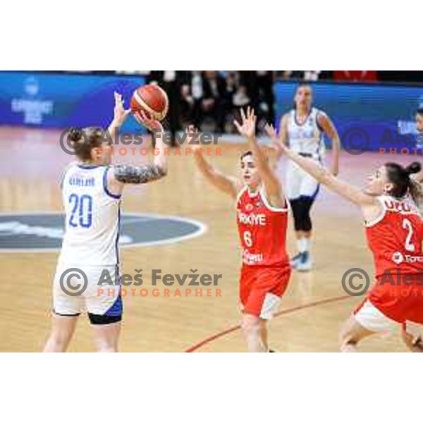 Lea Debeljak of Slovenia in action during FIBA Women’s EuroBasket 2023 Qualifiers basketball match between Slovenia and Turkey in Ljubljana, Slovenia on November 11, 2021