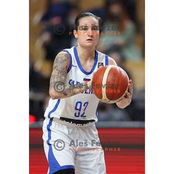 Nika Baric of Slovenia in action during FIBA Women’s EuroBasket 2023 Qualifiers basketball match between Slovenia and Turkey in Ljubljana, Slovenia on November 11, 2021