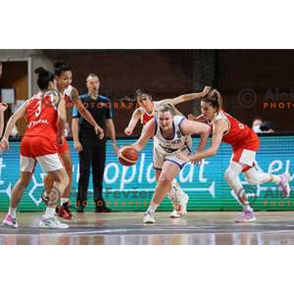 Teja Gorsic of Slovenia in action during FIBA Women’s EuroBasket 2023 Qualifiers basketball match between Slovenia and Turkey in Ljubljana, Slovenia on November 11, 2021