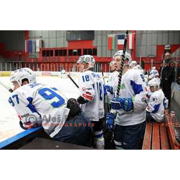Blaz Tomazevic during 4 nations ice-hockey tournament between Slovenia and Austria in Podmezakla hall in Jesenice, Slovenia on November 13, 2021