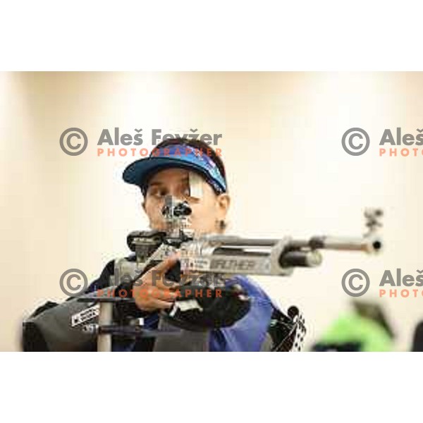Urska Kuharic, member of Slovenia air-rifle shooting team at practice session in Ljubljana, Slovenia on November 12, 2021