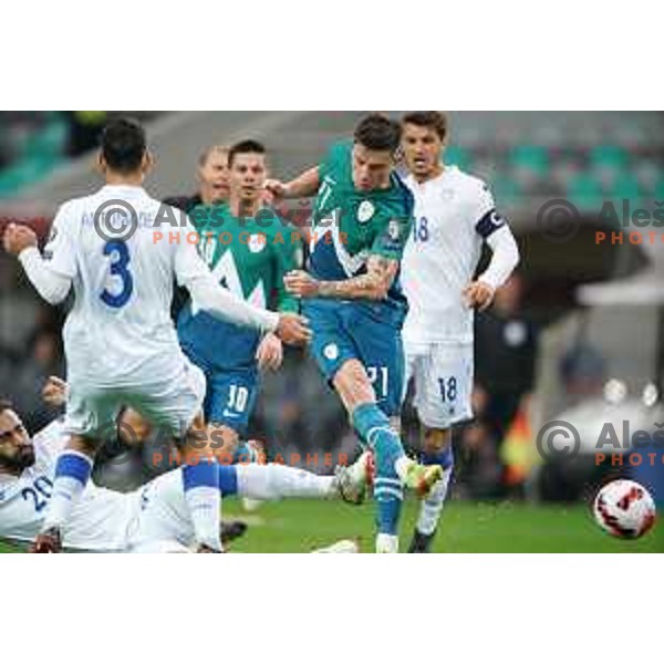 in action during FIFA World Cup 2022 Qualifiers match between Slovenia and Cyprus in Stozice, Ljubljana, Slovenia on November 14, 2021