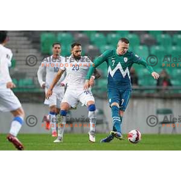 Josip Ilicic in action during FIFA World Cup 2022 Qualifiers match between Slovenia and Cyprus in Stozice, Ljubljana, Slovenia on November 14, 2021