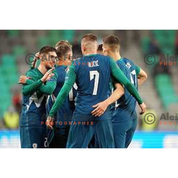 Adam Gnezda Cerin in action during FIFA World Cup 2022 Qualifiers match between Slovenia and Cyprus in Stozice, Ljubljana, Slovenia on November 14, 2021