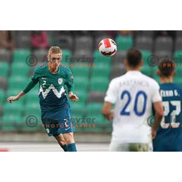 Zan Karnicnik in action during FIFA World Cup 2022 Qualifiers match between Slovenia and Cyprus in Stozice, Ljubljana, Slovenia on November 14, 2021
