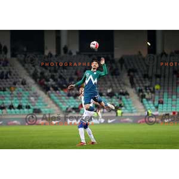 Adam Gnezda Cerin in action during FIFA World Cup 2022 Qualifiers match between Slovenia and Cyprus in Stozice, Ljubljana, Slovenia on November 14, 2021