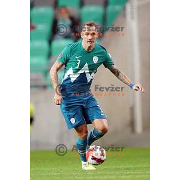 Jure Balkovec in action during FIFA World Cup 2022 Qualifiers match between Slovenia and Cyprus in Stozice, Ljubljana, Slovenia on November 14, 2021