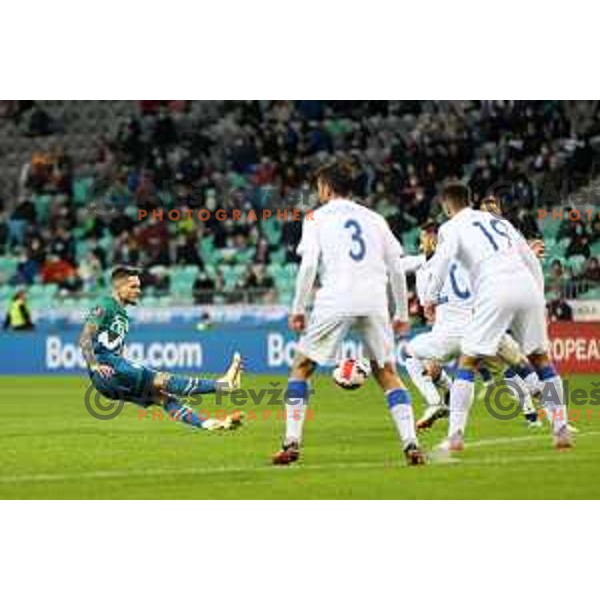 Petar Stojanovic in action during FIFA World Cup 2022 Qualifiers match between Slovenia and Cyprus in Stozice, Ljubljana, Slovenia on November 14, 2021