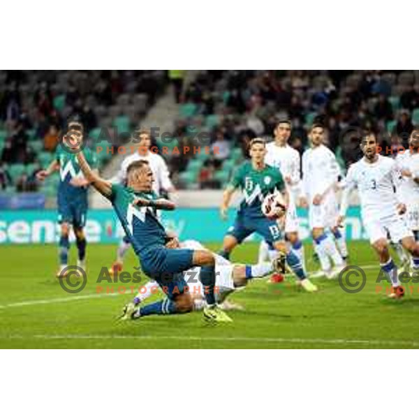 Jure Balkovec in action during FIFA World Cup 2022 Qualifiers match between Slovenia and Cyprus in Stozice, Ljubljana, Slovenia on November 14, 2021