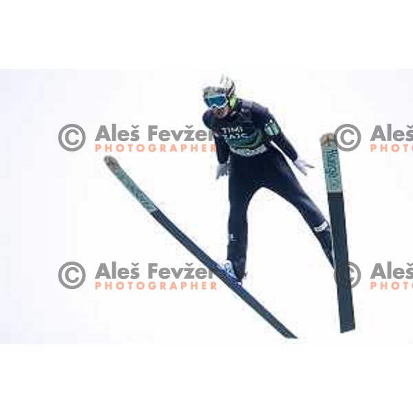 Timi Zajc of Slovenia ski-jumping team during practice session in Planica, Slovenia on November 16, 2021