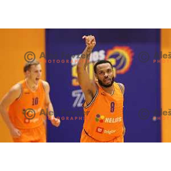Carlbe Ervin in action during Nova KBM league match between Helios Suns and Krka in Domzale, Slovenia on November 16, 2021