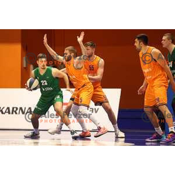 Miha Skedelj in action during Nova KBM league match between Helios Suns and Krka in Domzale, Slovenia on November 16, 2021