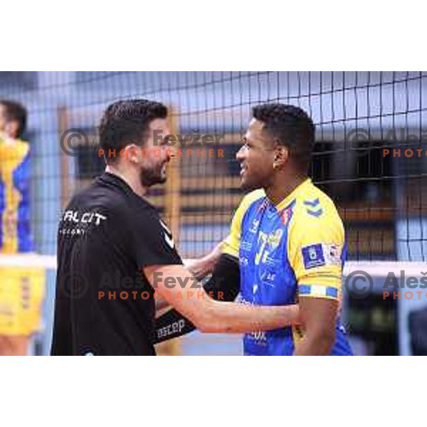 Mitja Gasparini and HERNANDEZ CARDONELL Yosvany during CEV Volleyball Cup 2022 between Calcit Volleyball and Guaguas Las Palmas in Kamnik, Slovenia on November 17, 2021