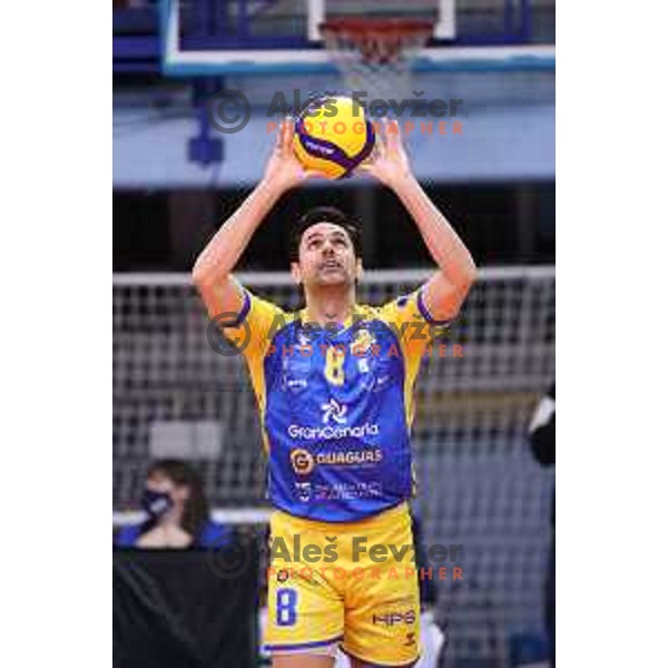 Paolo Bertassoni in action during CEV Volleyball Cup 2022 between Calcit Volleyball and Guaguas Las Palmas in Kamnik, Slovenia on November 17, 2021