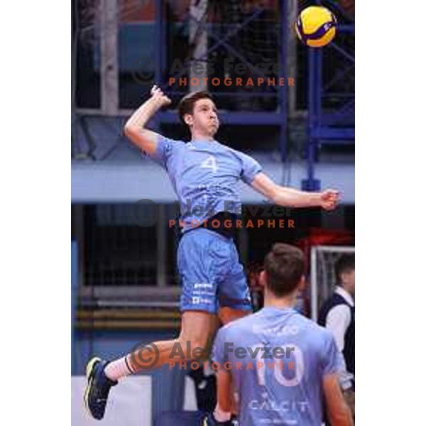 Diko Puric in action during CEV Volleyball Cup 2022 between Calcit Volleyball and Guaguas Las Palmas in Kamnik, Slovenia on November 17, 2021