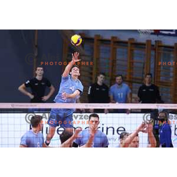 Diko Puric in action during CEV Volleyball Cup 2022 between Calcit Volleyball and Guaguas Las Palmas in Kamnik, Slovenia on November 17, 2021