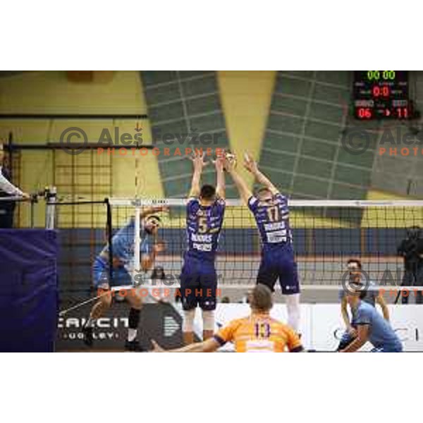 Mitja Gasparini in action during 1.DOL volleyball match between Calcit Volley and ACH Volley in Kamnik, Slovenia on November 27, 2021