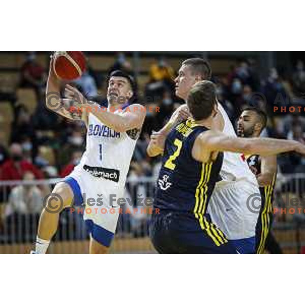 in action during FIBA World Cup 2023 Qualifiers match between Slovenia and Sweden in Bonifika hall, Koper, Slovenia on November 28, 2021 