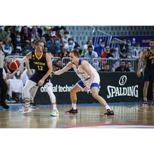 Klemen Prepelic in action during FIBA World Cup 2023 Qualifiers match between Slovenia and Sweden in Bonifika hall, Koper, Slovenia on November 28, 2021 