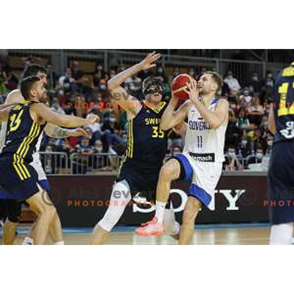 Jaka Blazic in action during FIBA World Cup 2023 Qualifiers match between Slovenia and Sweden in Bonifika hall, Koper, Slovenia on November 28, 2021 