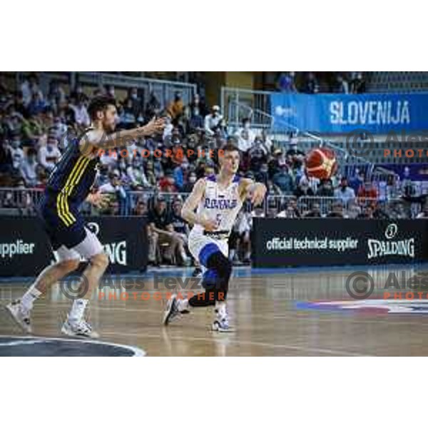 Luka Rupnik in action during FIBA World Cup 2023 Qualifiers match between Slovenia and Sweden in Bonifika hall, Koper, Slovenia on November 28, 2021 