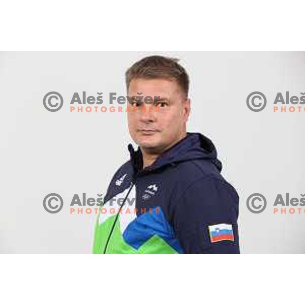 Andrej Miklavc of Slovenia, three times Olympian in Alpine skiing (Albertville 1992, Lillehammer 1994, Nagano 1998) photographed as MOK ambassador on November 25, 2021