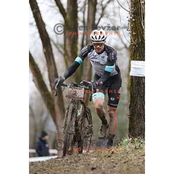 Luka Mezgec races in Men\'s Elite category at Ciklokros Ljubljana 2021 at Hippodrome Stozice, Slovenia on December 26, 2021
