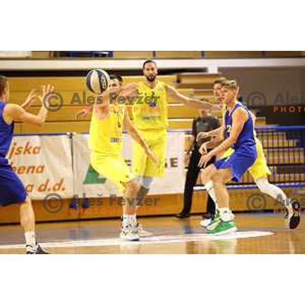 in action during Nova KBM league basketball match between Sencur GGD- and Hopsi Polzela in Sencur, Slovenia on December 28, 2021