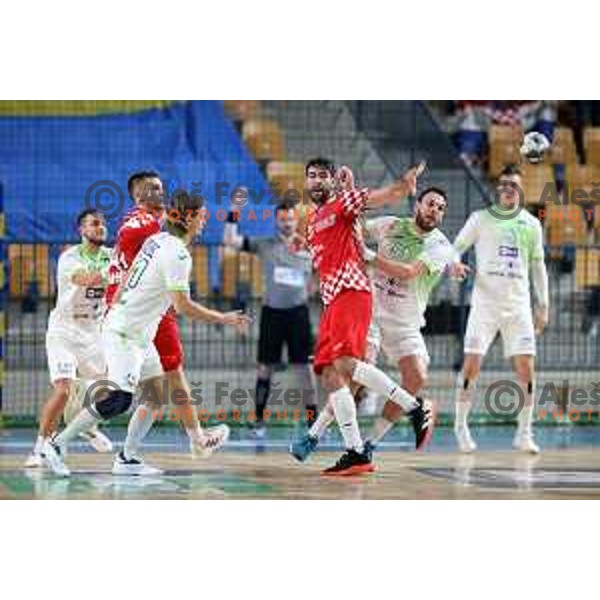 Luka Sebetic in action during friendly match between Slovenia and Croatia in Celje, Slovenia on December 29, 2021