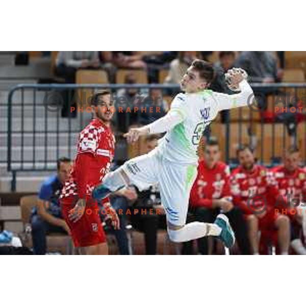 Domen Makuc in action during friendly match between Slovenia and Croatia in Celje, Slovenia on December 29, 2021