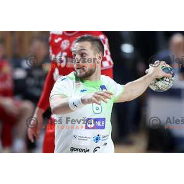 Gasper Marguc in action during friendly match between Slovenia and Croatia in Celje, Slovenia on December 29, 2021