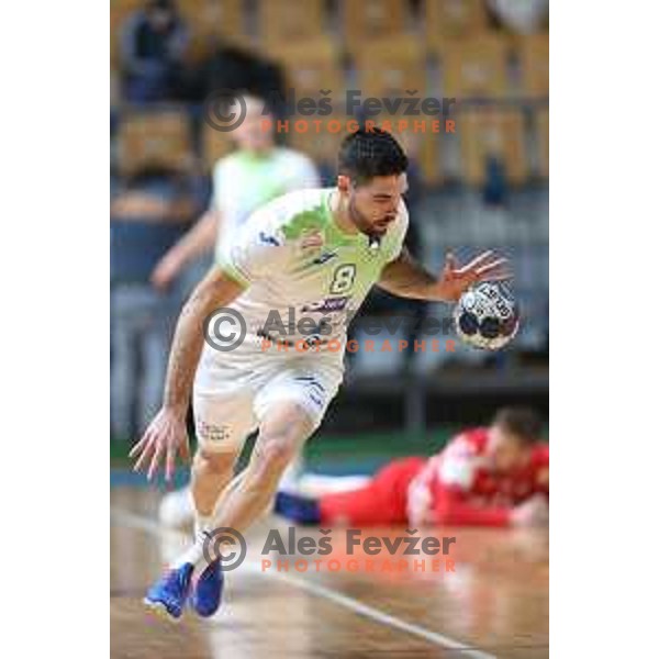 Blaz Janc in action during friendly match between Slovenia and Croatia in Celje, Slovenia on December 29, 2021