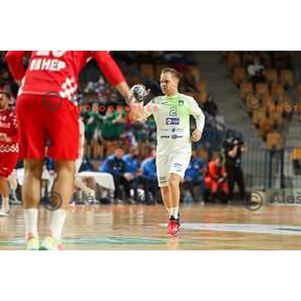 Stas Skube in action during friendly match between Slovenia and Croatia in Celje, Slovenia on December 29, 2021