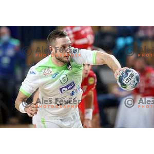 Gasper Marguc in action during friendly match between Slovenia and Croatia in Celje, Slovenia on December 29, 2021