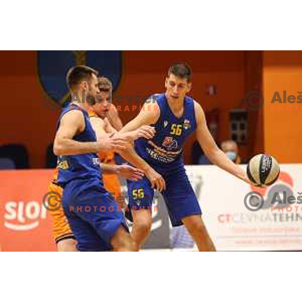 Emir Ahmedovic in action during Nova KBM league match between Helios Suns and Sencur GGD in Domzale, Slovenia on January 4, 2022