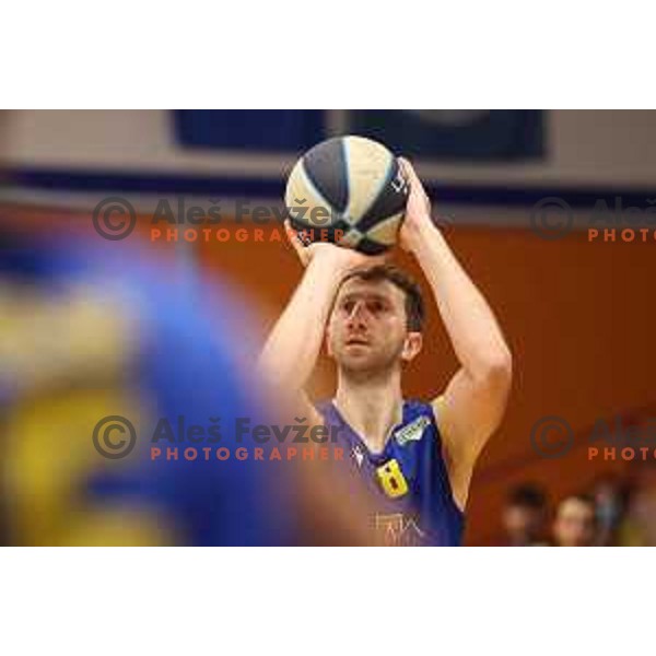 Ramo Rizvic in action during Nova KBM league match between Helios Suns and Sencur GGD in Domzale, Slovenia on January 4, 2022