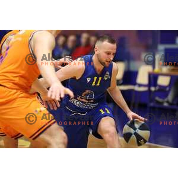 in action during Nova KBM league match between Helios Suns and Sencur GGD in Domzale, Slovenia on January 4, 2022