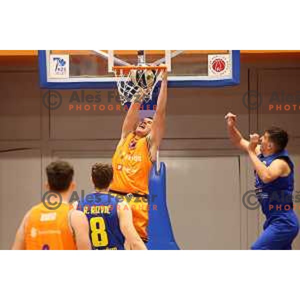 Bine Prepelic in action during Nova KBM league match between Helios Suns and Sencur GGD in Domzale, Slovenia on January 4, 2022
