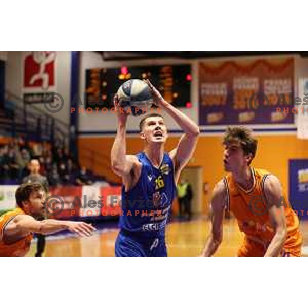 Alen Malovcic in action during Nova KBM league match between Helios Suns and Sencur GGD in Domzale, Slovenia on January 4, 2022